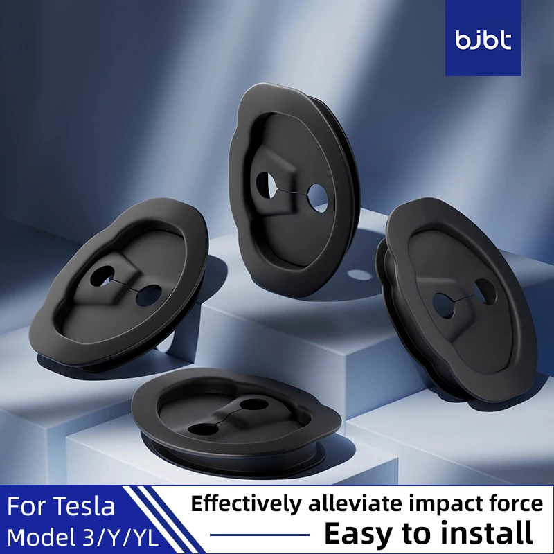 

BJBT For Tesla Model 3/Y/YL Juniper Silicone Car Door Lock Buckle Protection Cover Shock Mute Buffering Cushion Accessories 4pcs
