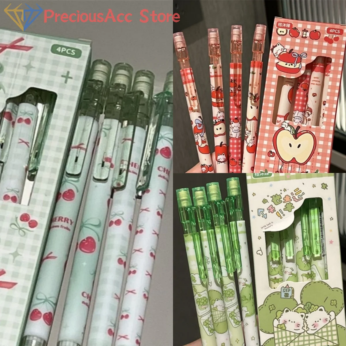 4Pcs 0.5mm Mechanical Pencil With Eraser Smooth Writing Automatic Pencil For School Office