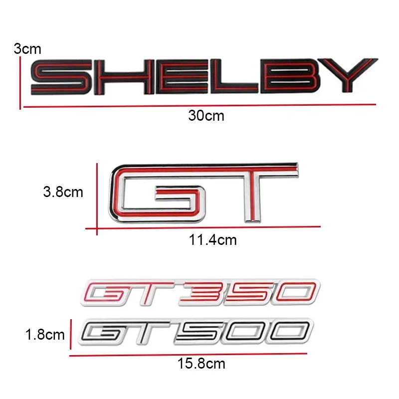 Car Tail Badge Sticker Auto Body Fender Emblem Decals for Ford GT GT350 GT500 Shelby Fiesta Focus Mondeo Kuga Ranger Mustang