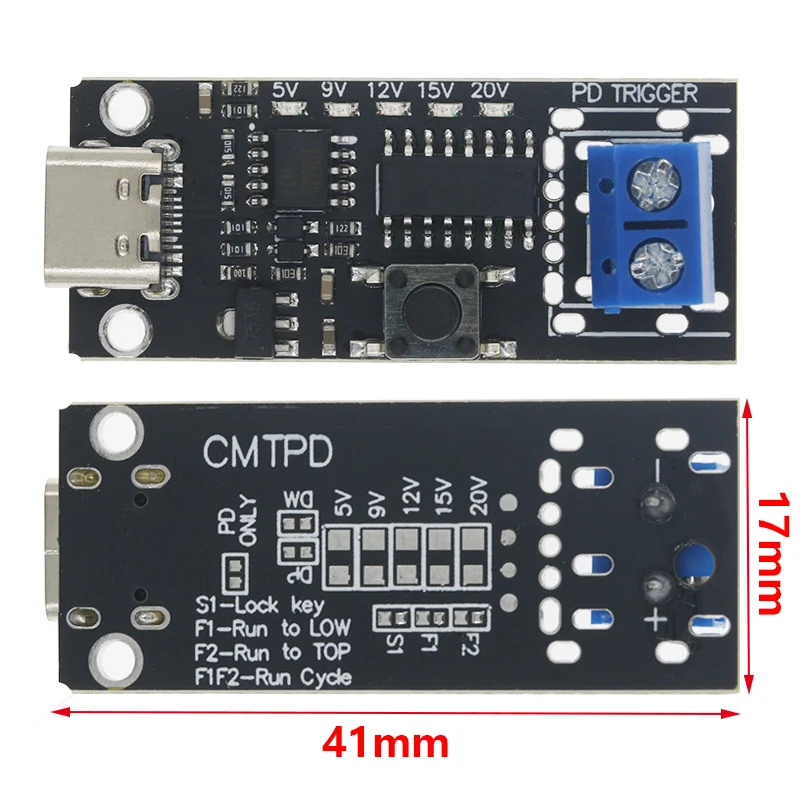 100W 5A USB-C Fast Charge Trigger Board Module PD/QC Decoy Board Fast Charge USB Type-c PD 2.0 3.0 Power Delivery Boost Module