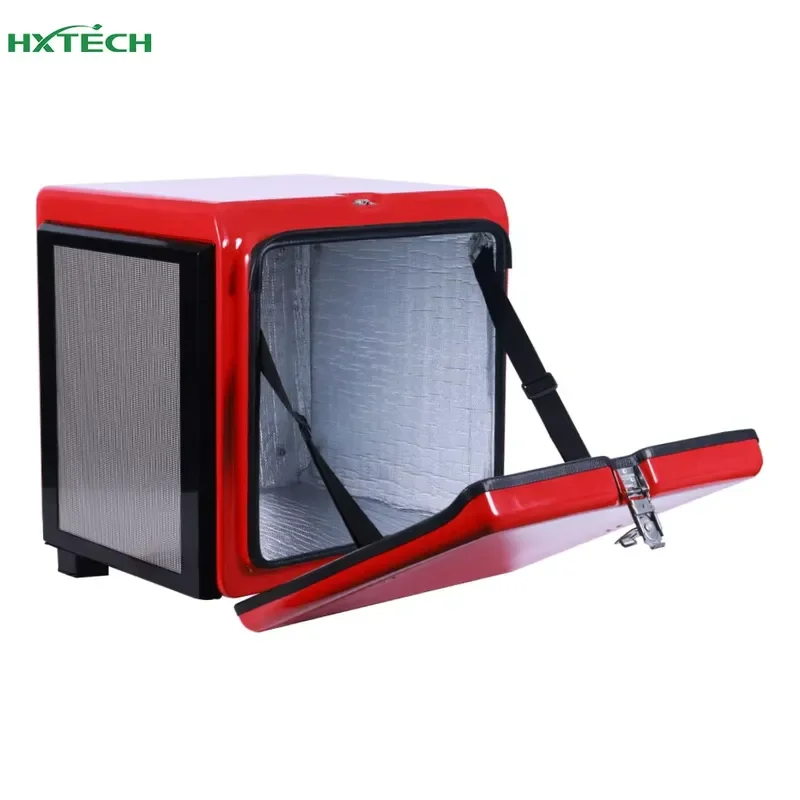 HXTECH Black 3-Side LED Delivery Box for Motorcycle Pizza Led Delivery Box with 2.5mm 4.1mm Bikes Advertising Delivery Box
