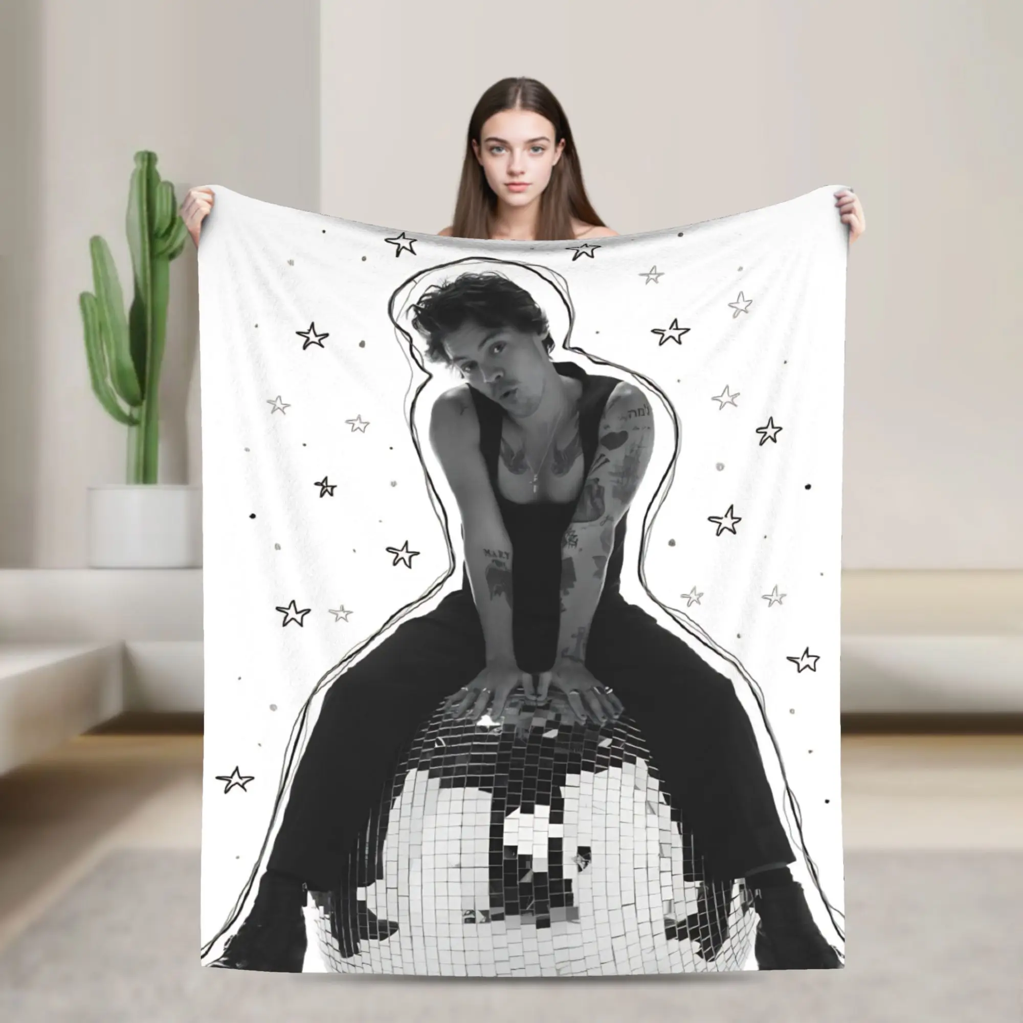 Kiss All The Time Album Blanket Harrys Music Styles Flannel Awesome Breathable Throw Blanket for Chair Covering Sofa Summer