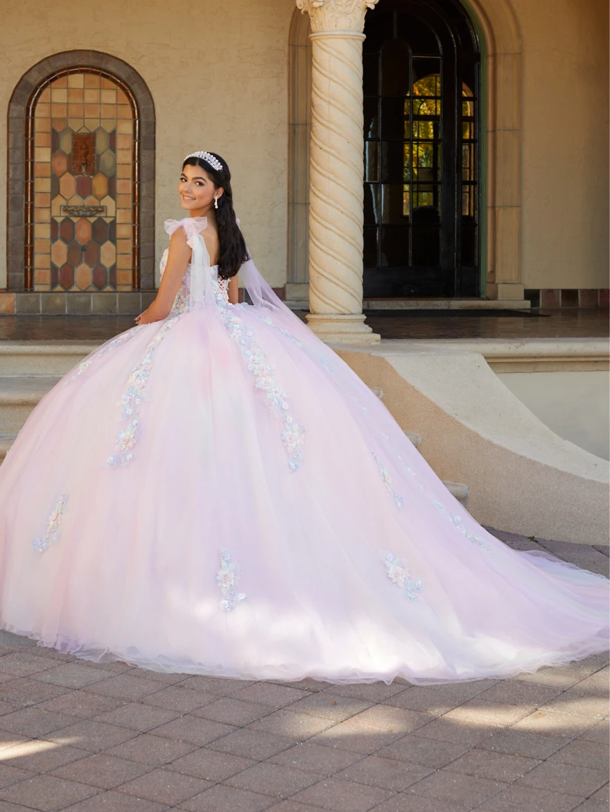 Vestido para quinceañeras azul personalizado, vestido De baile con flores espaguetis, apliques con cuentas, dulce 15, Vestidos De 15 Años YQD155, 2023