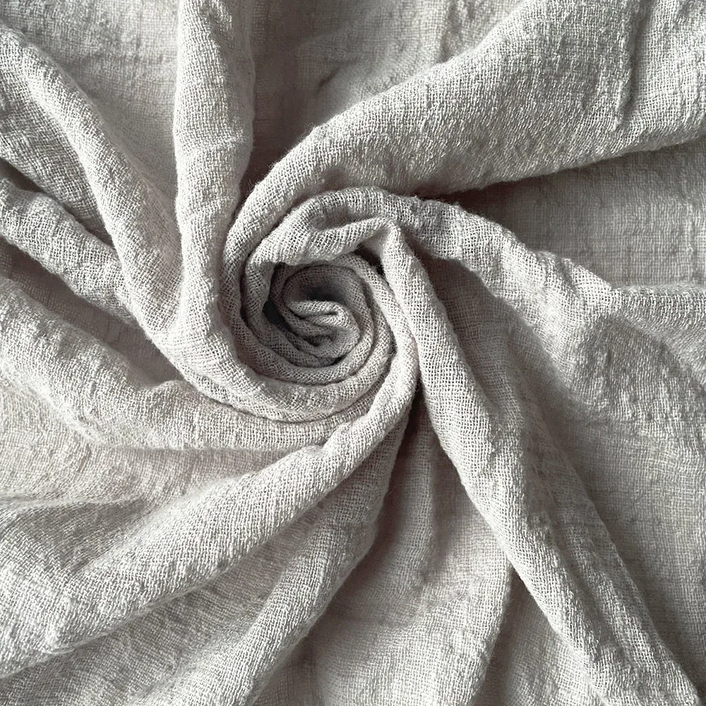 Organic Linen Cotton Crinkled Fabric for Sewing
