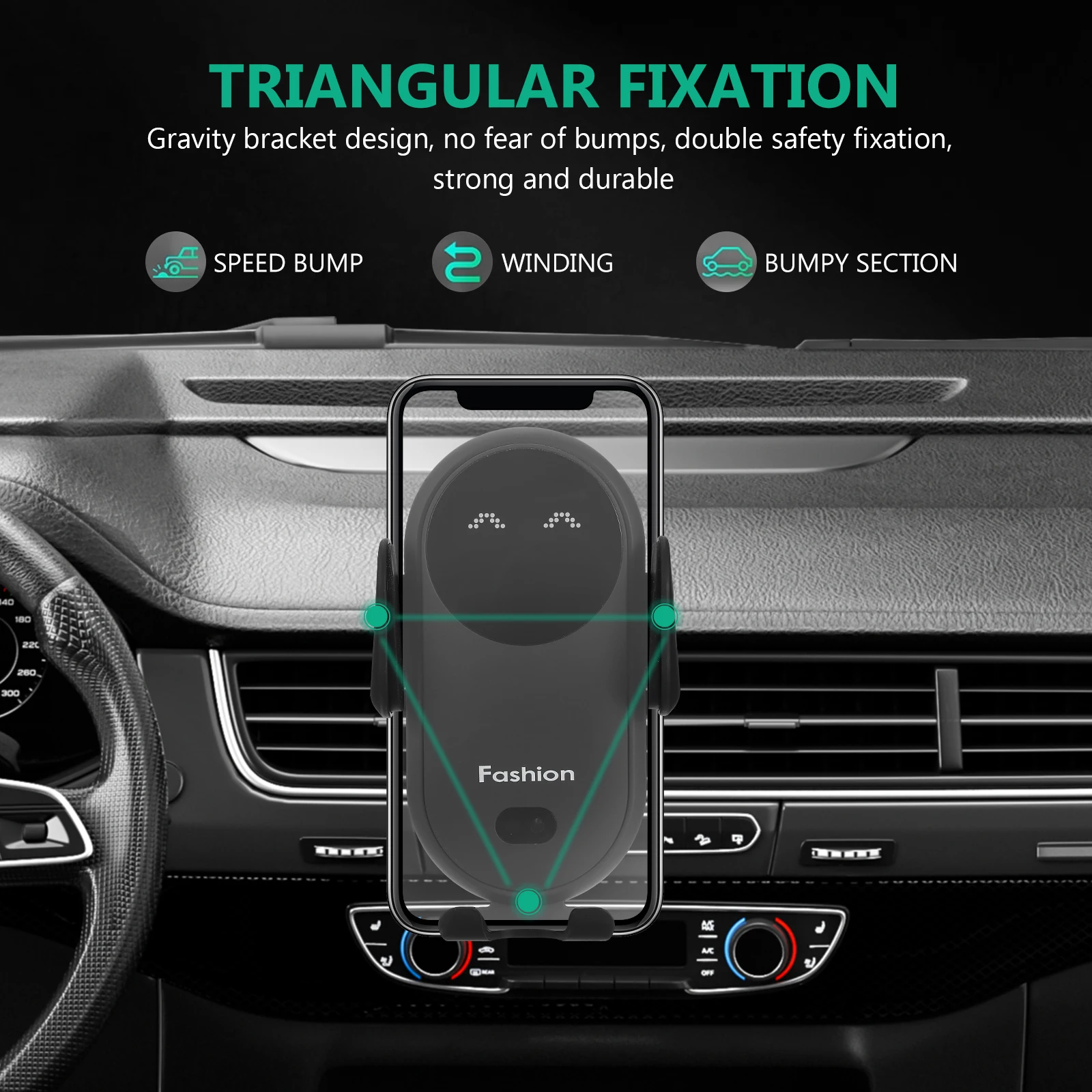 

Universal Car Phone Mount Rotatable 360° Gravity Bracket Wireless 10W Air Vent Holder Universal Rack