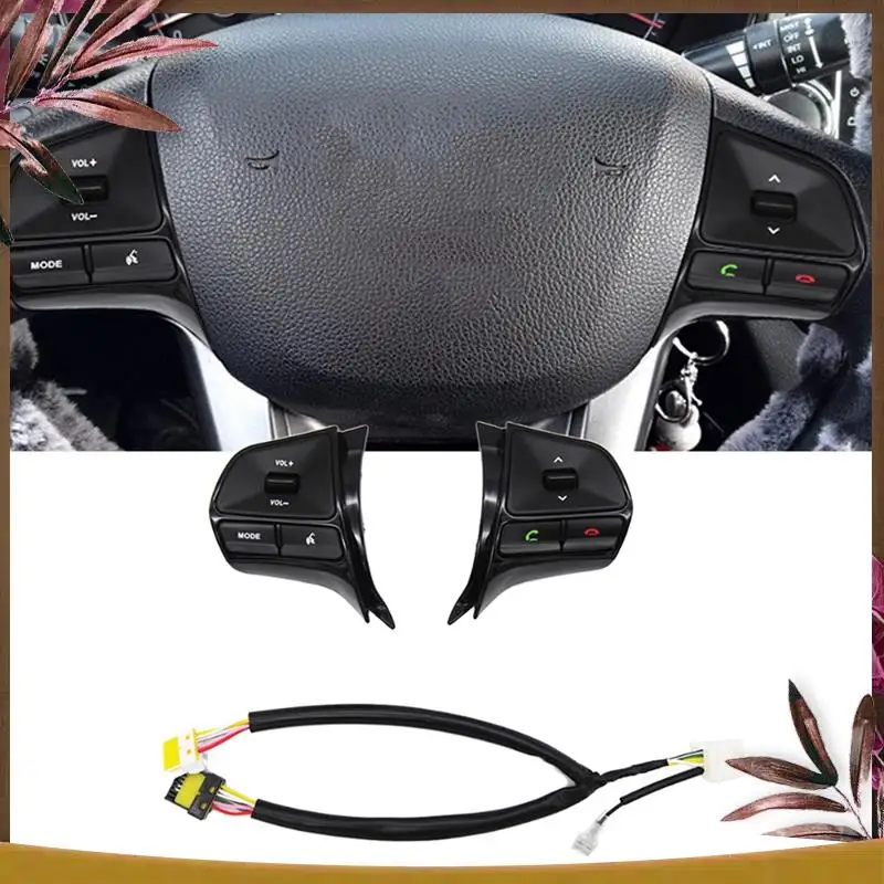 

AB59-Car Multifunction Steering Wheel Button Control Volume Switch For KIA K2 Rio 2011-2016 Gloss Black