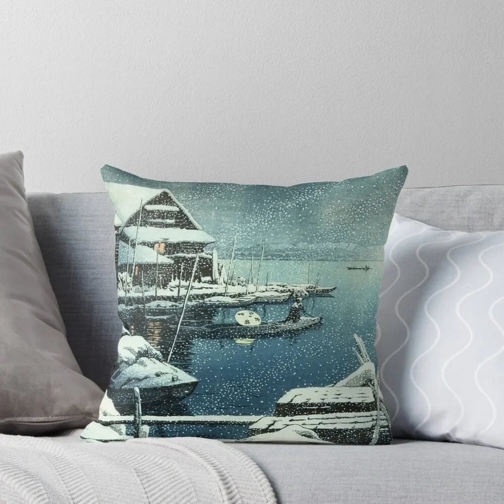 Kawase Hasui - Snow in Mukojima Throw Pillow Decorative Cushion Cover Luxury Pillow Case pillow