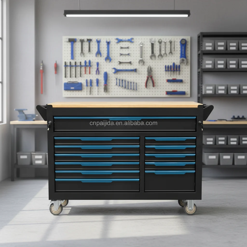 Wheeled Mobile Heavy Duty Tool Cabinet Anti Corrosion Steel Cabinet Body, Lockable Classified Drawers Comfort HandleATV&UTV