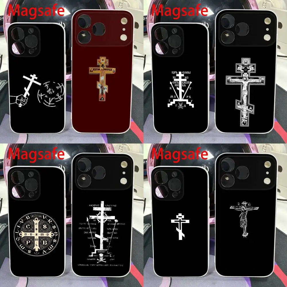 

Orthdox Cross Icon Jesus Phone Case For iPhone 14,16,15,11,13,17,12,Air,Mini,Plus,E,Pro,Max Magnetic Magsafe Frosted Cover