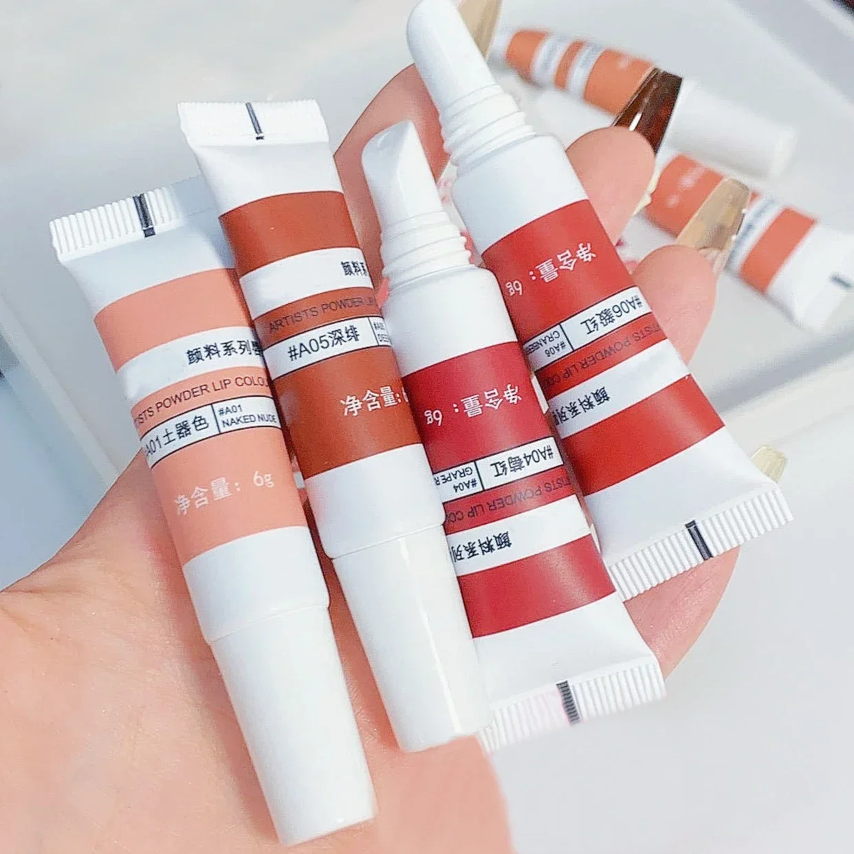 Lip Gloss Moisturizing Lip Tint Mud 6 Colors Lips Makeup Lipstick Long Lasting Lip Glaze Creative Cosmetics Waterproof