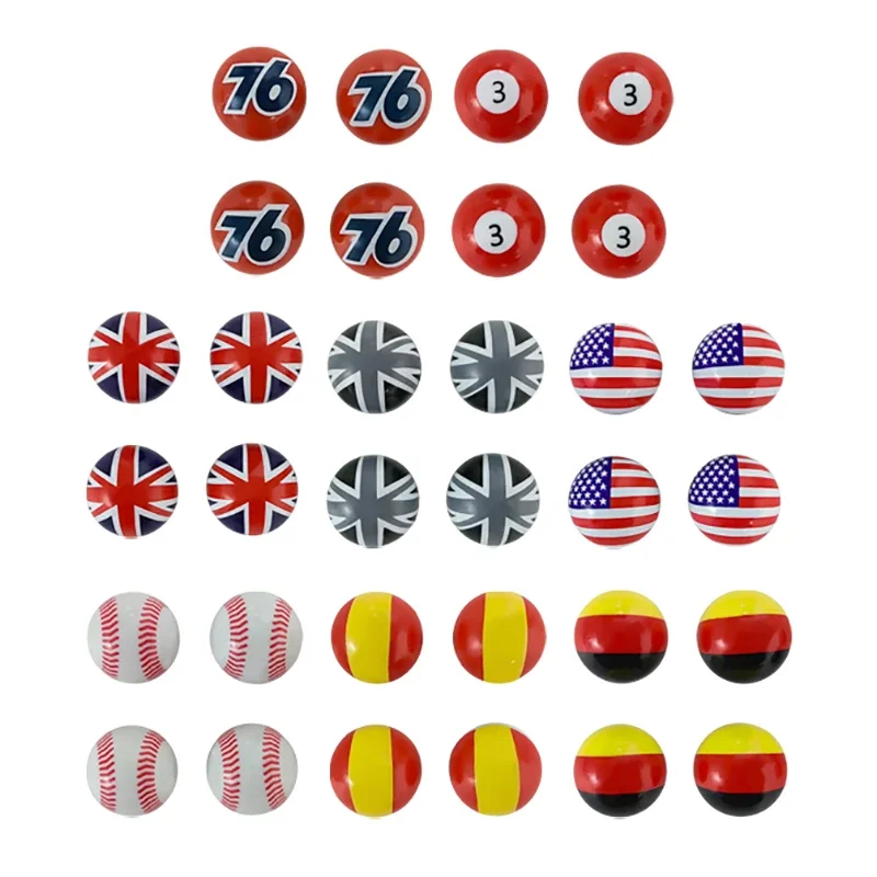 4PCS Universal Flags Car Tire Valve Caps Wheel Protection Covers for Honda BWM Nissan Volvo Subaru Peugeot Jeep Skoda Chevrolet