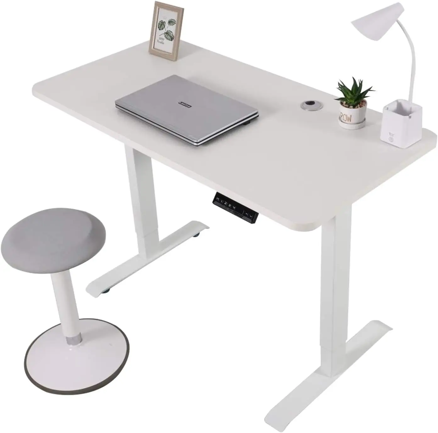 Standing Desk with Double Motor Height Adjustable Electric Stand Up Desk , Office Sit Stand Rising Computer Desk