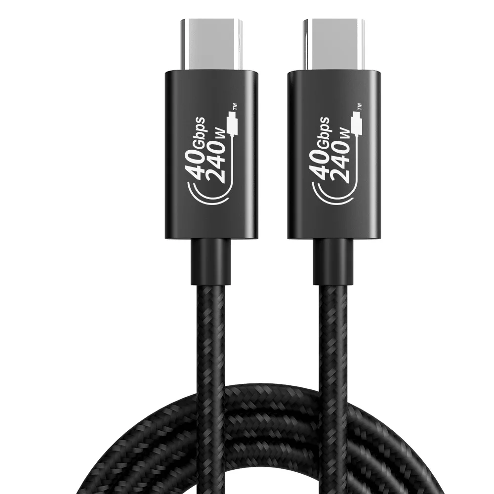 48V 5A Fast Charging Data Cable USB 4.0 Type C to Type C Cable 40Gbps 8K@60Hz HD Projection PD 240W Fast Chargeing Cable