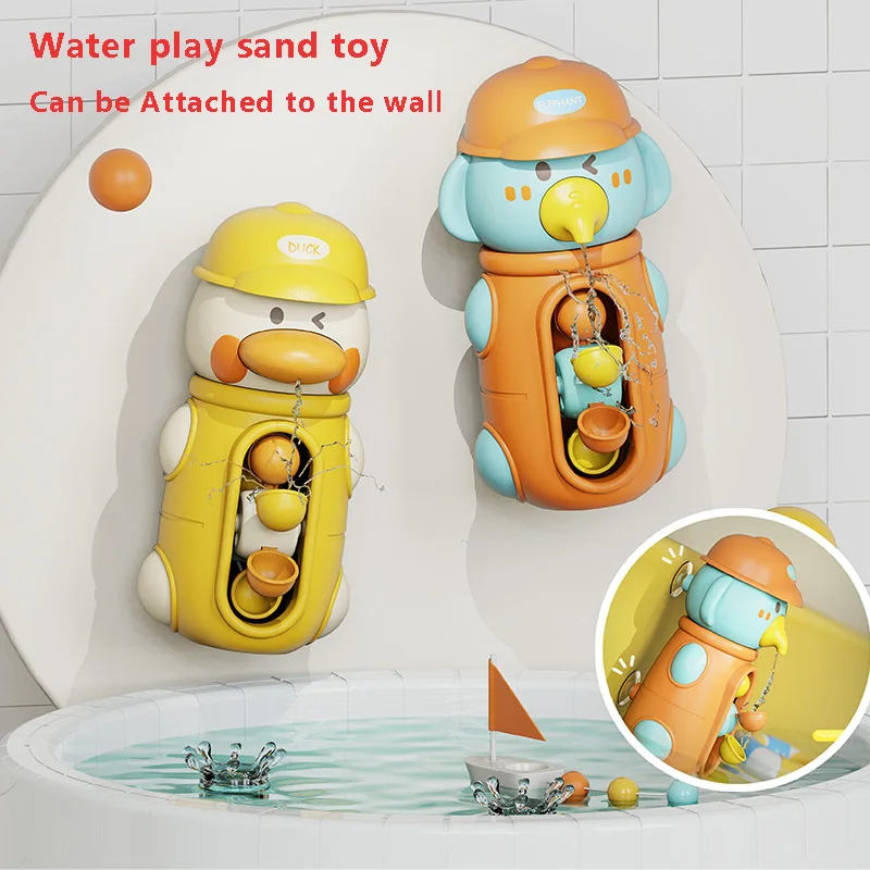 Summer Play water Toys Baby Shower  Cute Duck/Elephant Water Cart Games Children's Bathroom Gifts for Boys and girls Over 6M