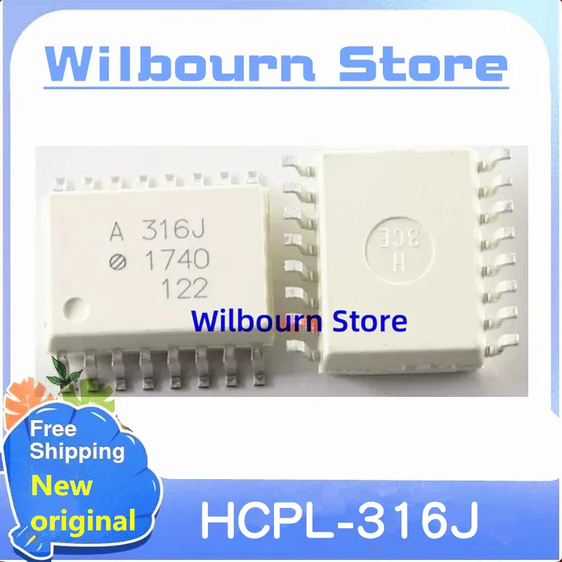 free shipping  10PCS/LOT HCPL-316J HCPL316J A316J HCPL-316J-500E SOP16 New Original In Stock