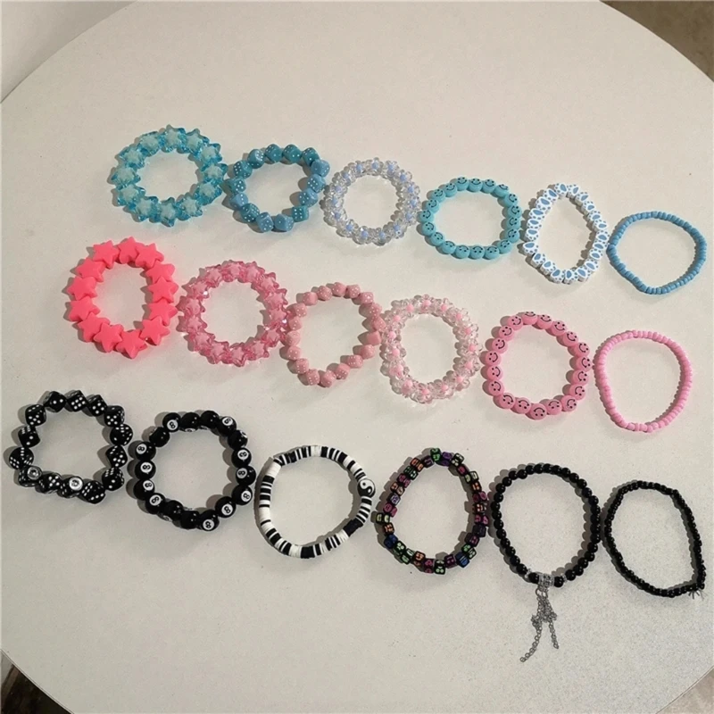 Smile Dice Star Beaded Bracelets Party Jewelry Stackable Bead Bracelets Bangle