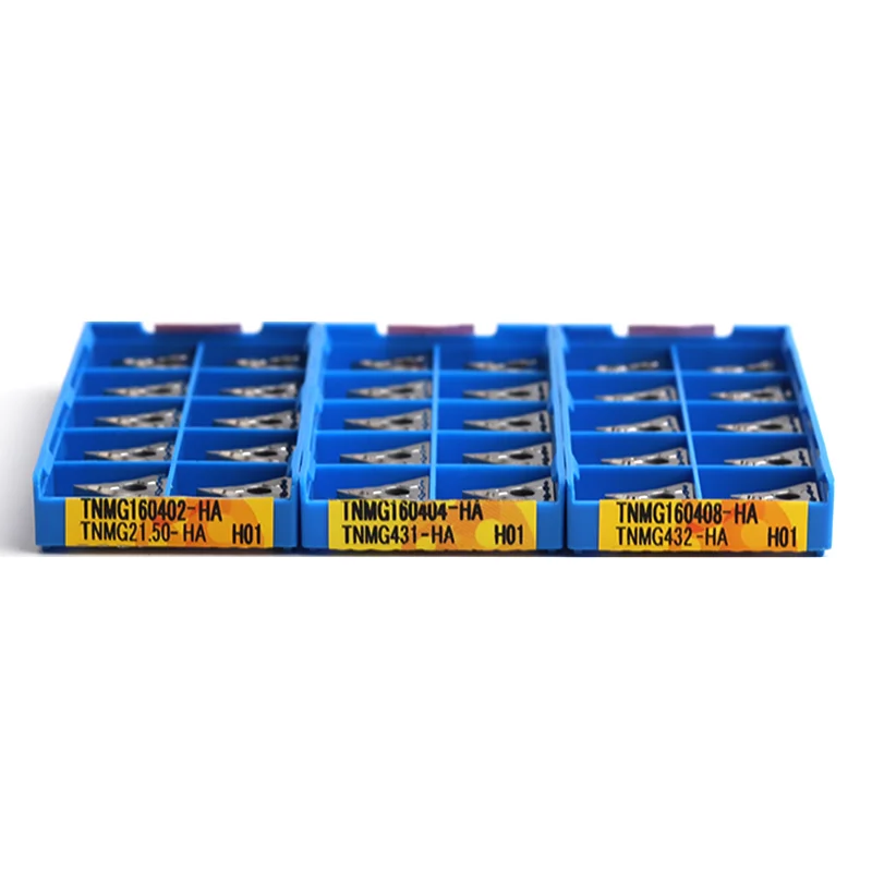 10 buah TNMG160402 Inserts HA HA H01 sisipan karbida CNC mesin bubut eksternal pemotong alat TNMG pisau untuk aluminium