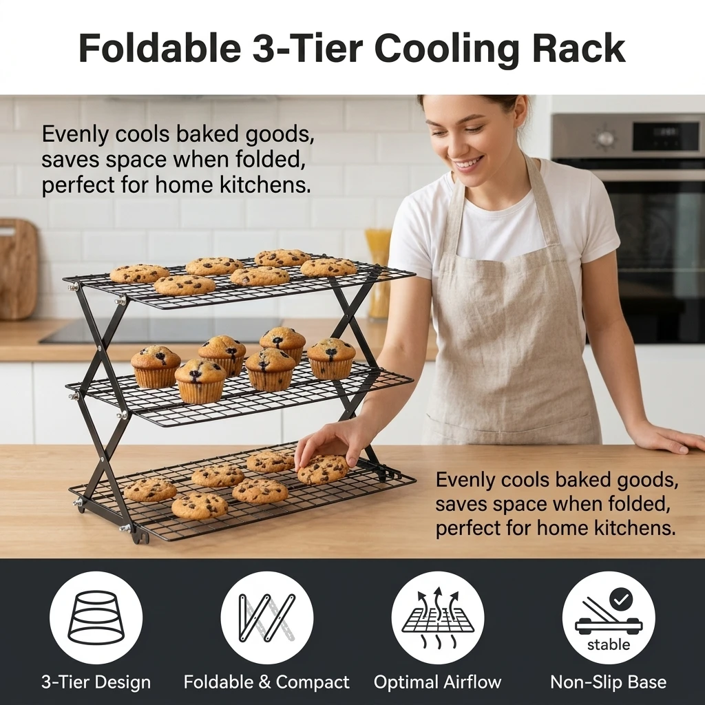 Cooling Rack Wire - Genişletilebilir Soğutma Rafı, Katlanabilir, Pişirme için,