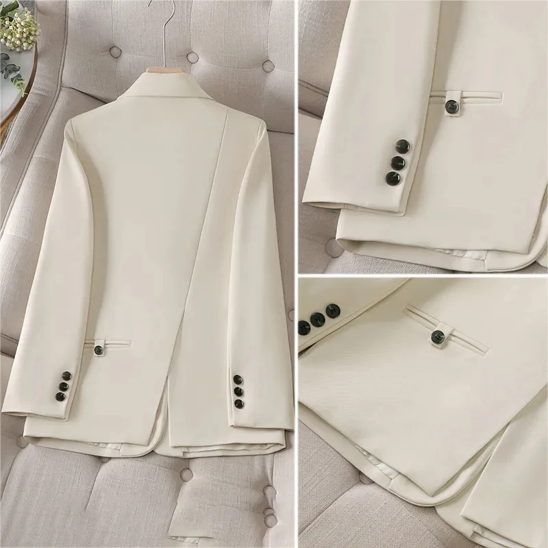 Nuevo Otoño Invierno mujer Blazer señoras chaqueta Formal de manga larga abrigo negro rosa albaricoque Blazers mujer Casual Tops prendas de vestir exteriores