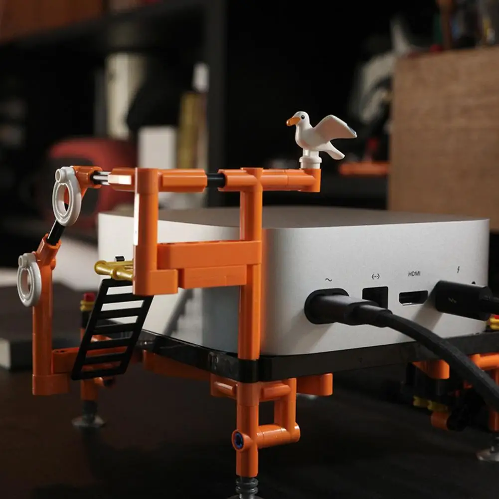 Building Block Host Stand For Mini M4/m4 Pro Front Switch Button One-click Power On Assembly Base For Mini L1f7