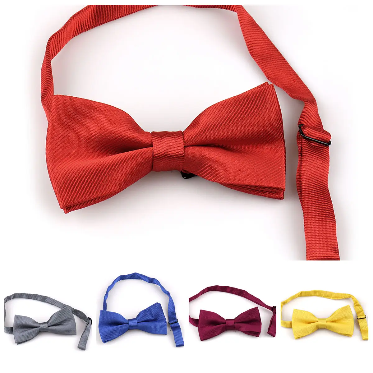 Bow Tie Mens Clip On Style Easy Wear Business Banquet Wedding Party Classic Solid Color Multiple Colors Available Accessories