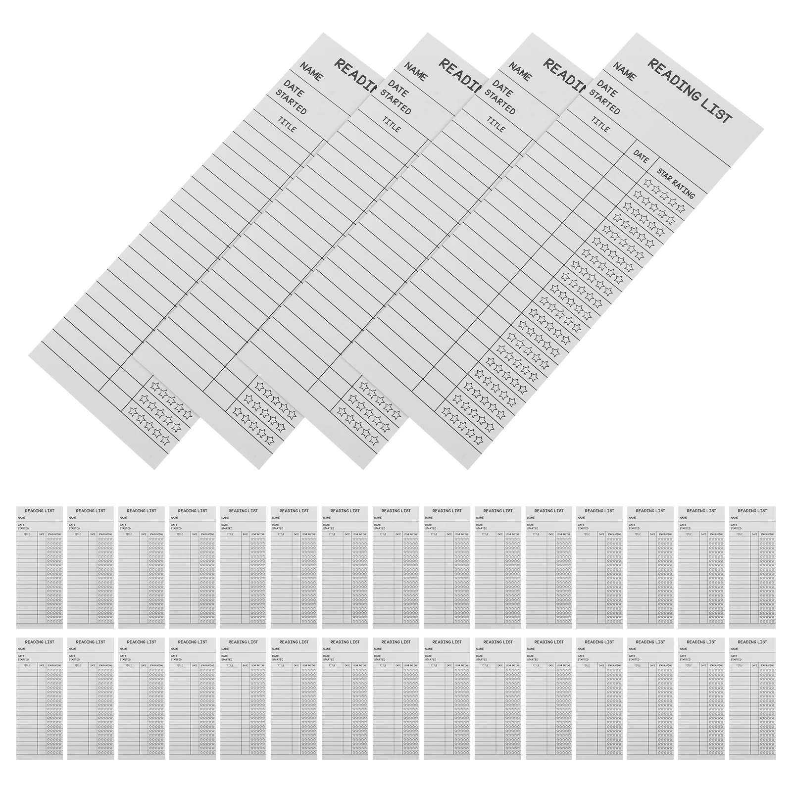 

50Pcs Reading List Bookmarks Blank Library Card Paper Trackers for Students Teachers Homes Schools Offices Libraries Book Lovers