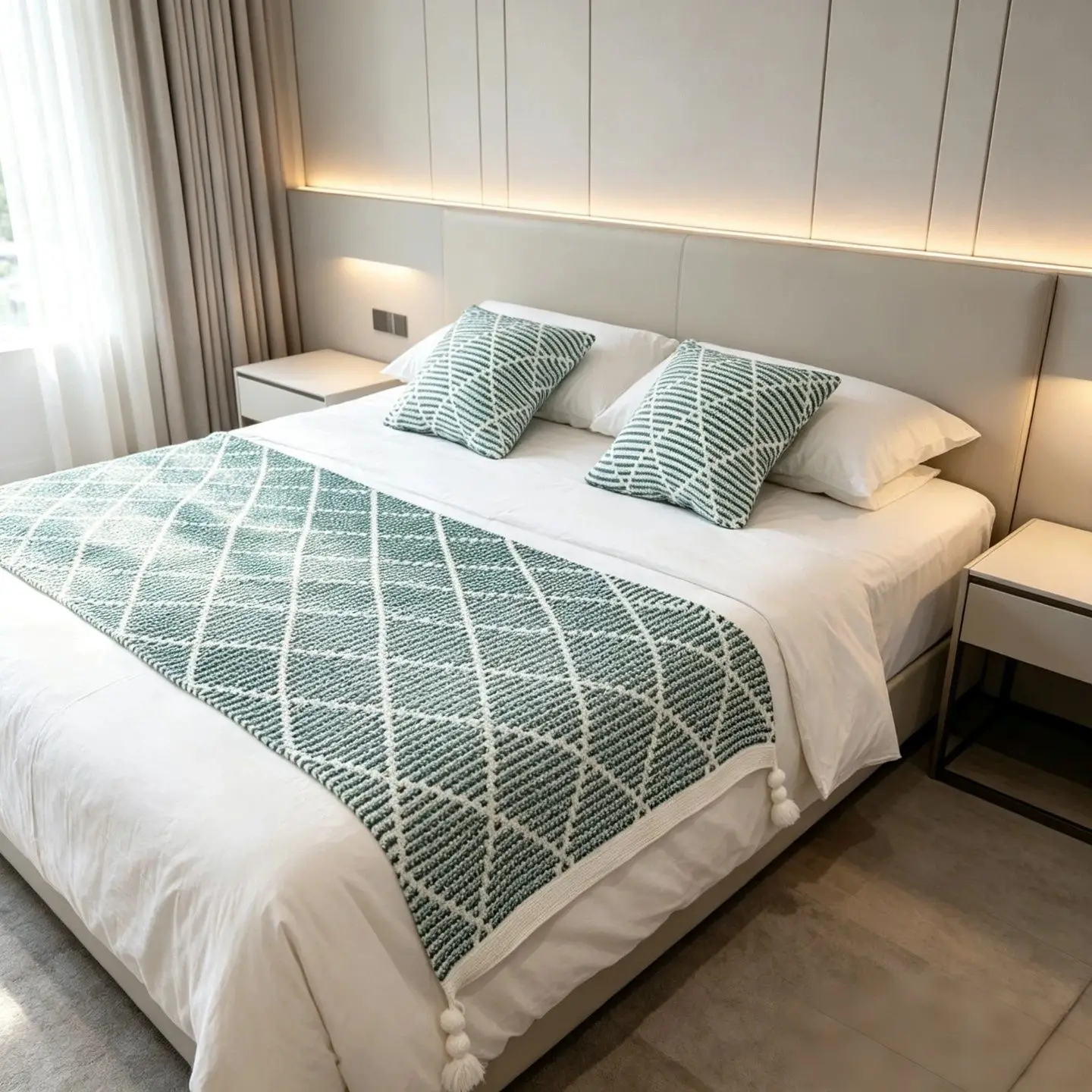 Luxury Decorative Throw Blanket, Bed Runner for Hotel, Homestay, Showroom & Sales Office, Multi-use Bed Scarf & Sofa Throw