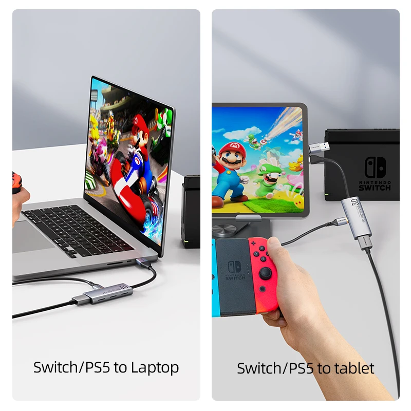 CABLETIME 4K Video Capture Card with PD 100W USB/Type-C for PC Gaming Live Streaming Video Recorder Game Grabber Camera