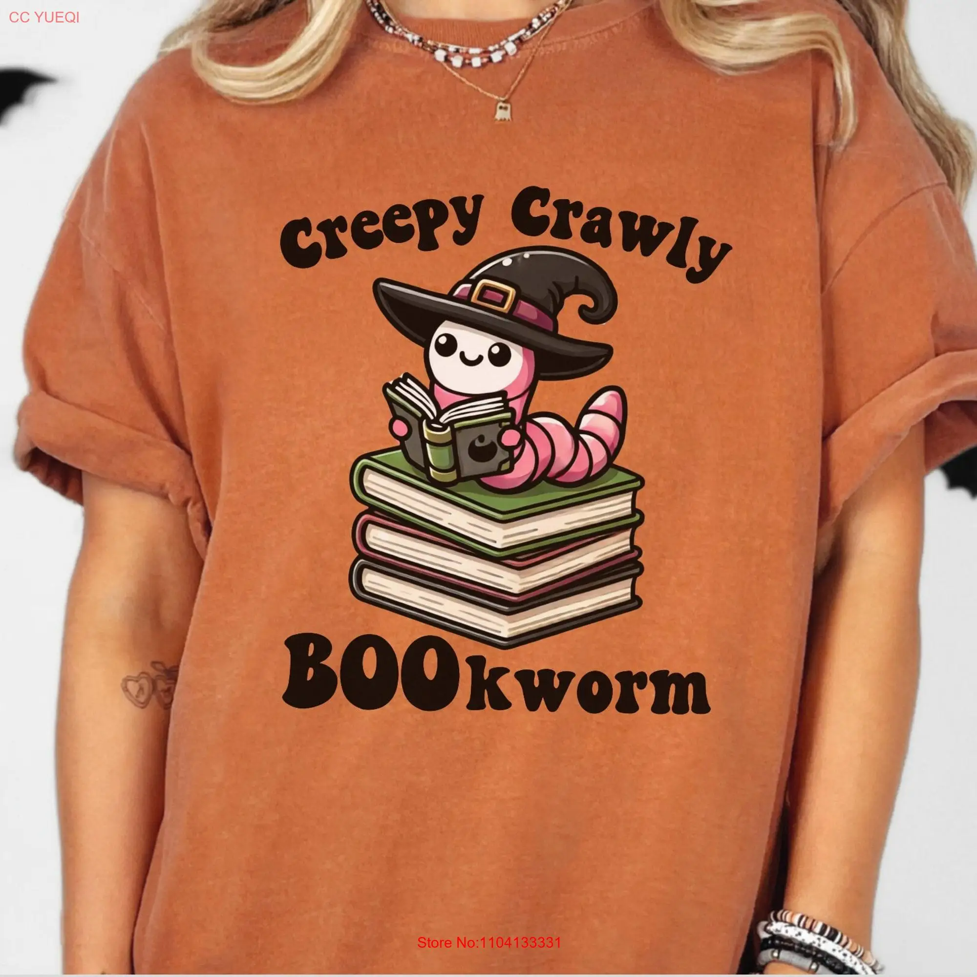 Comfort Colors Booklover Halloween T Shirt Bookish Cute Bookworm Witch Reading Book Lover Reader long or short sleeves