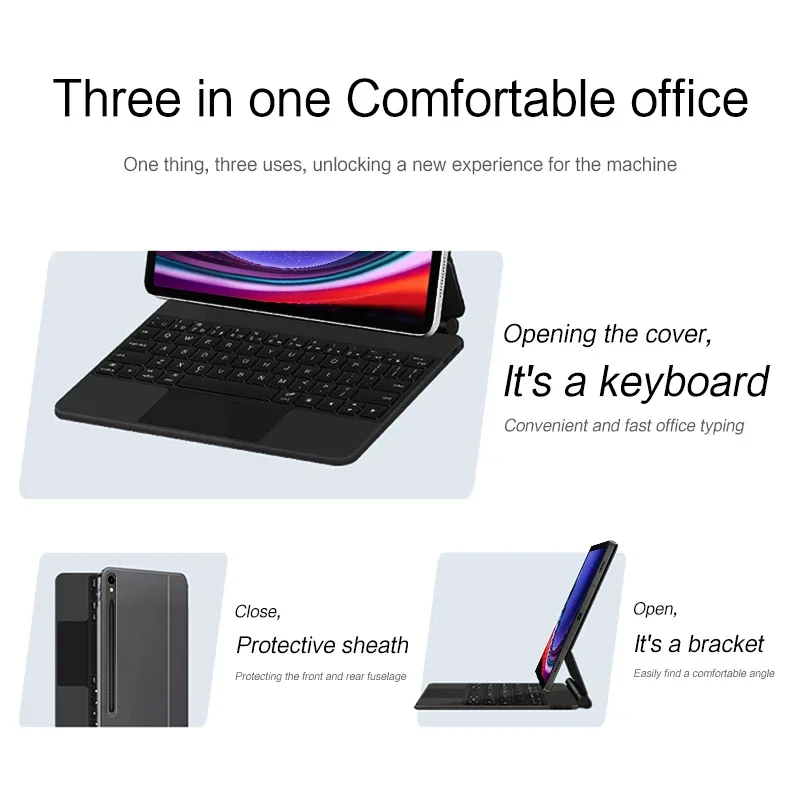 Magic Keyboard for Samsung Galaxy Tab S9 FE S10 FE S10 Lite 10.9" S9 S8 S7 11 inch Smart Magnetic Case Backlight TouchPad Keypad - view 3