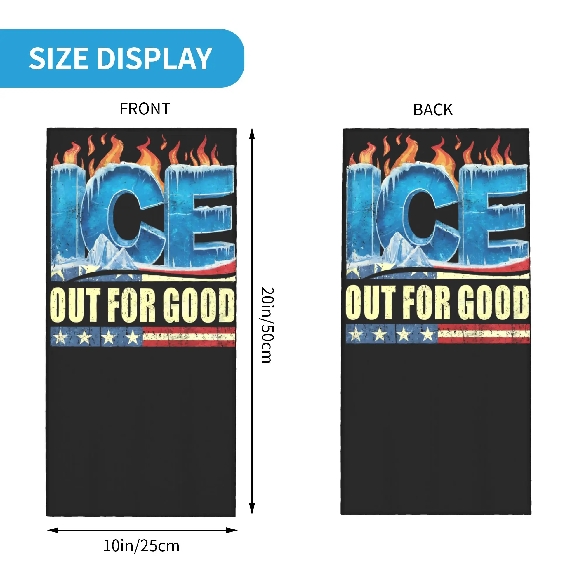 New ice Out  Anti Ice Minneapolis Abolish Ice Bandana Merch Neck Cover Printed  Face Scarf Multifunctional Headwear For Hiking