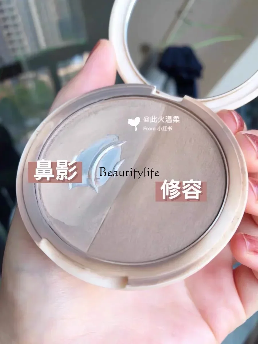 Two-Color Bronzing Powder Nose Shadow Stereo V Face Sculpting Contour Powder Hairline Powder