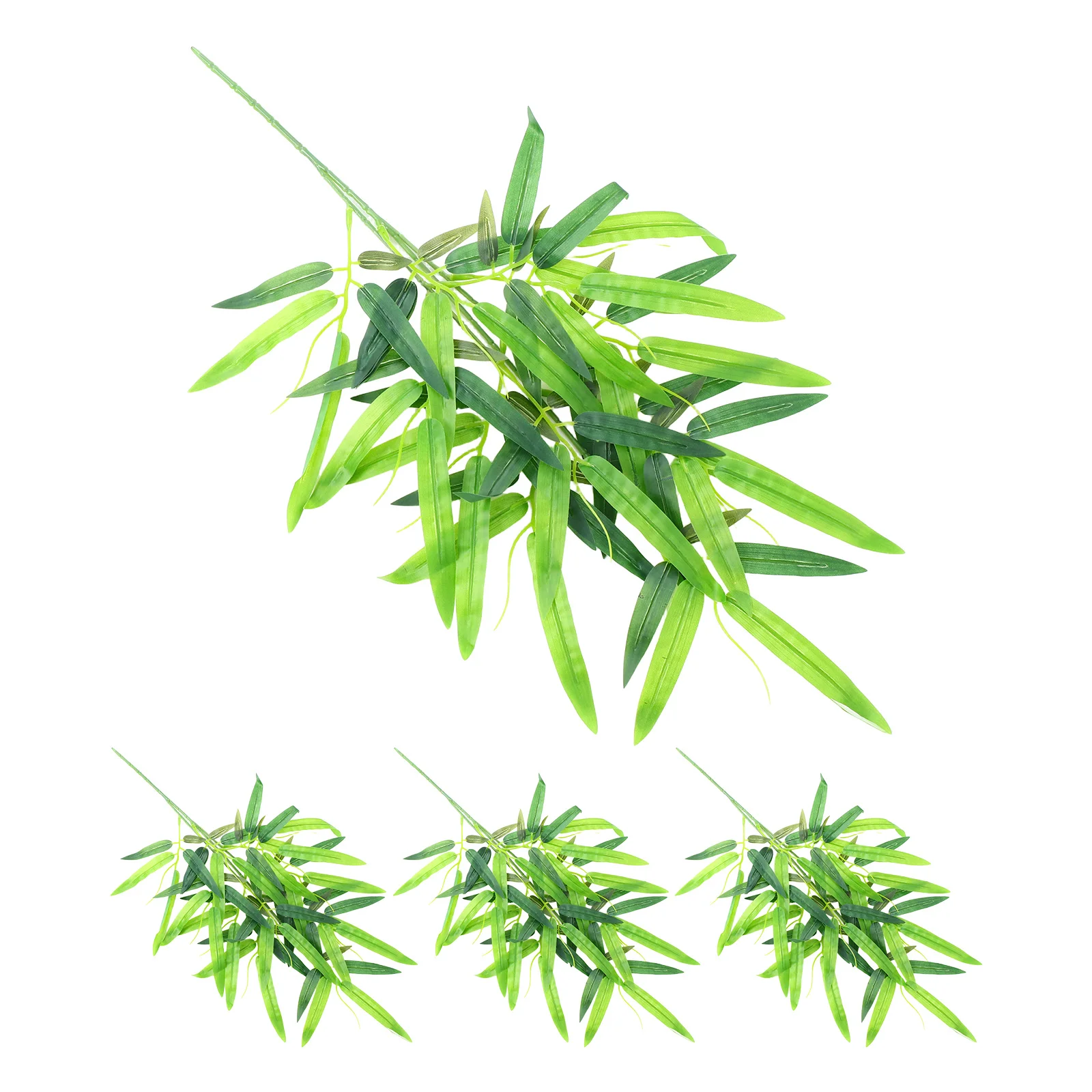 

4pcs Artificial Bamboo Leaves Decor Realistic Faux Greenery Stems For Indoor Outdoor Home Garden Party Wall Hanging Decoration