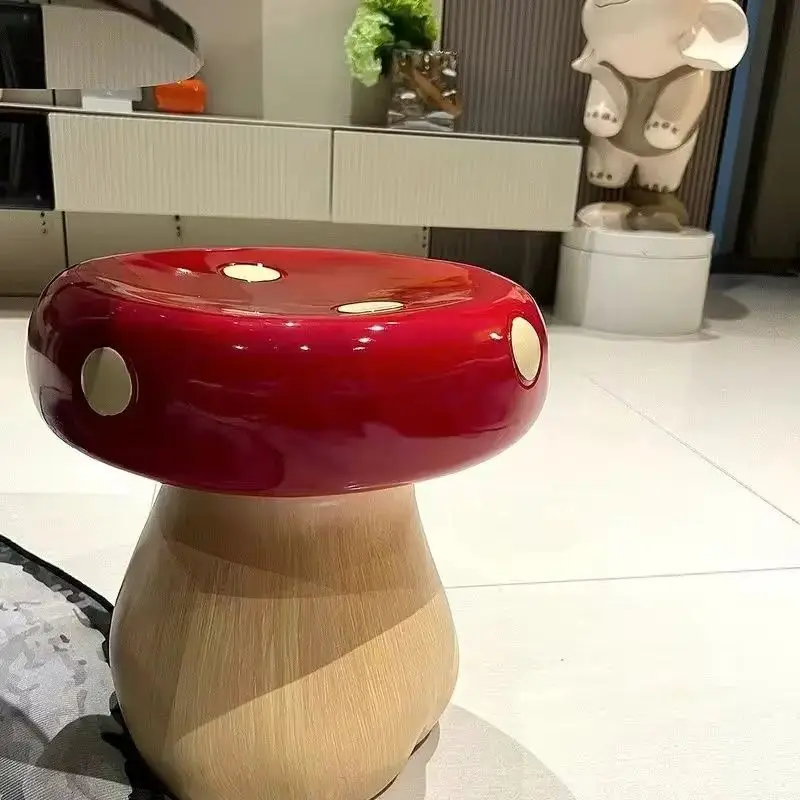 

Скандинавский пуфик-гриб для переобувания, креативный низкий табурет для прихожей, гостиной, спальни, современный декоративный элемент для дома