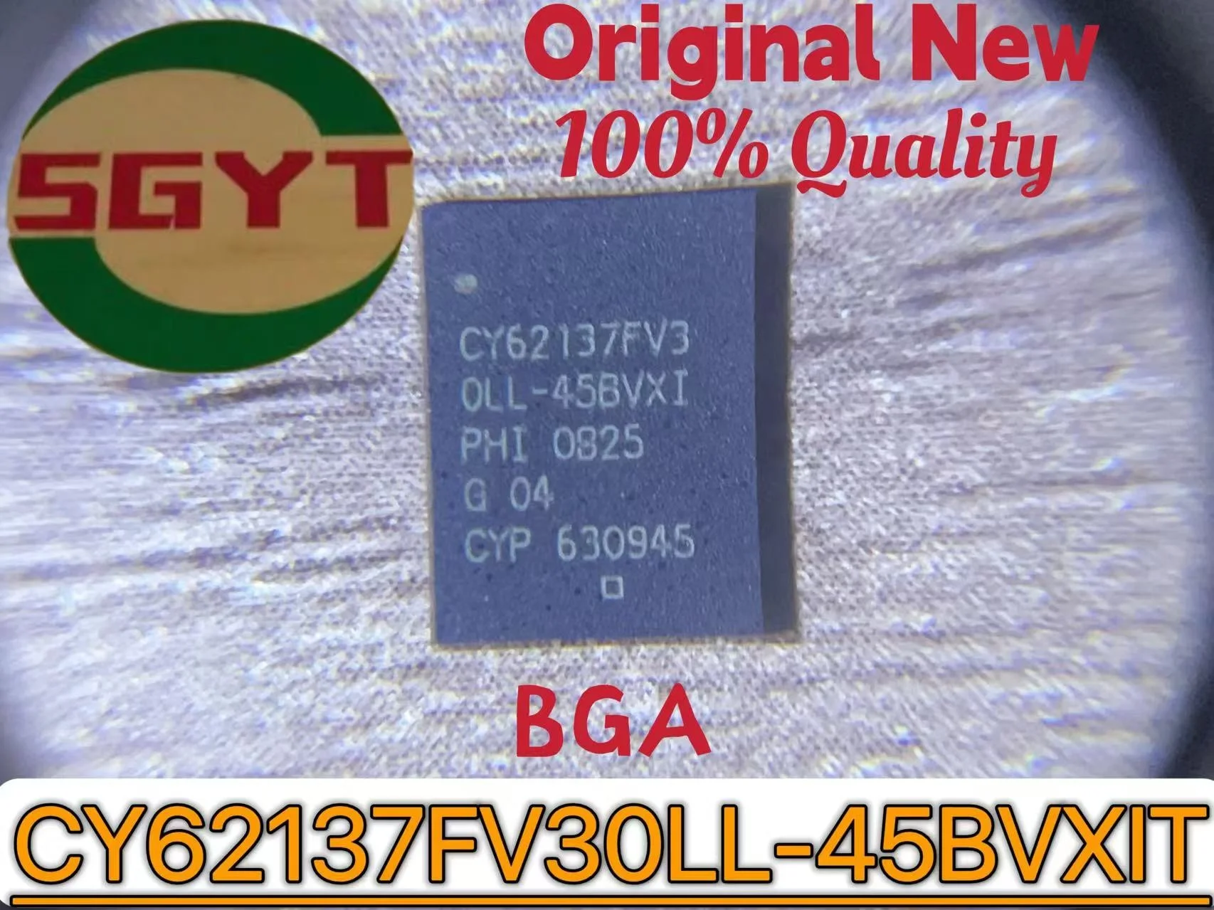 5PCS IC importé original spot CY62137FV30LL-45BVXIT SRAM Puce Async Simple 3V 2M-bit 128K x 16 45ns 48-Pin VFBGA T/R