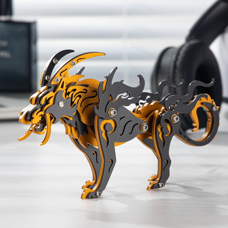 MOKR Wolf King 3D لغز معدني DIY تجميع نموذج لعب الأطفال هدايا عيد الميلاد والعام الجديد التعليم والتدريب