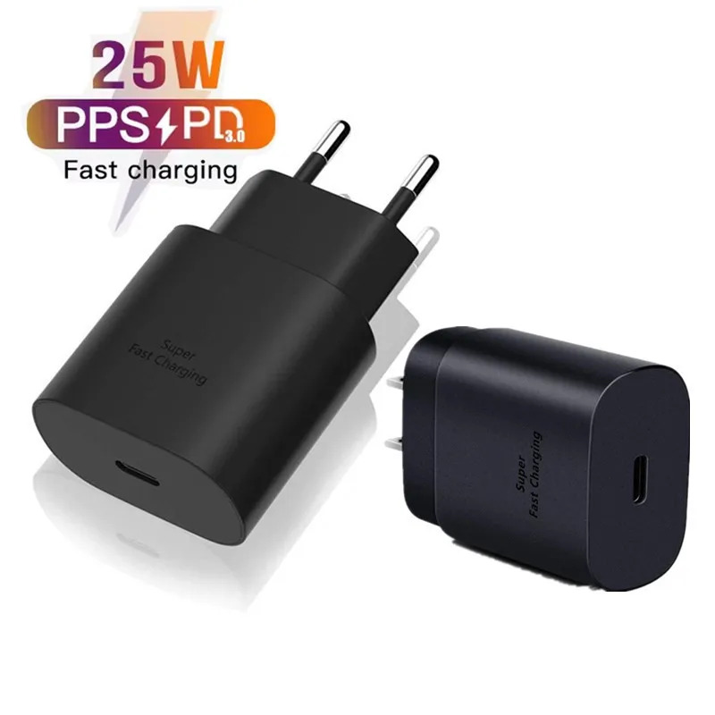 For Samsung Galaxy S20 S21 S22 S23 Ultra Note 20 Super Fast Charger 25W USB C PD Wall Power Adapter With Type C CABLE