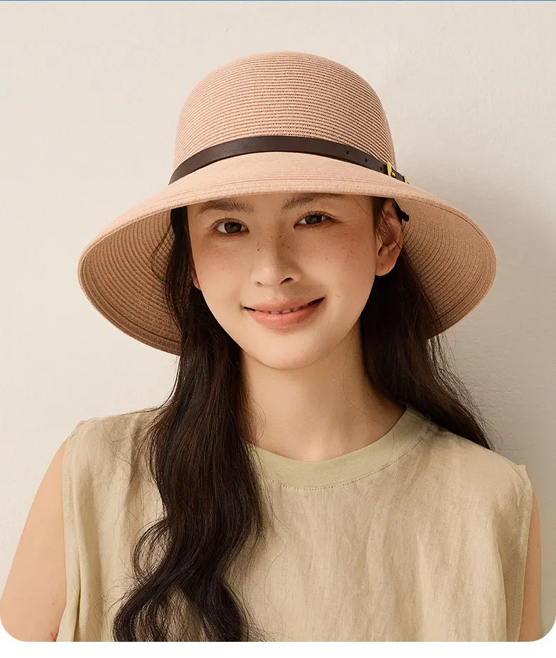 Woven Women's Summer Straw Hat with Wide Brim Sun Protection Sun Hat Versatile Fisherman's Hat with Elegant Appeal