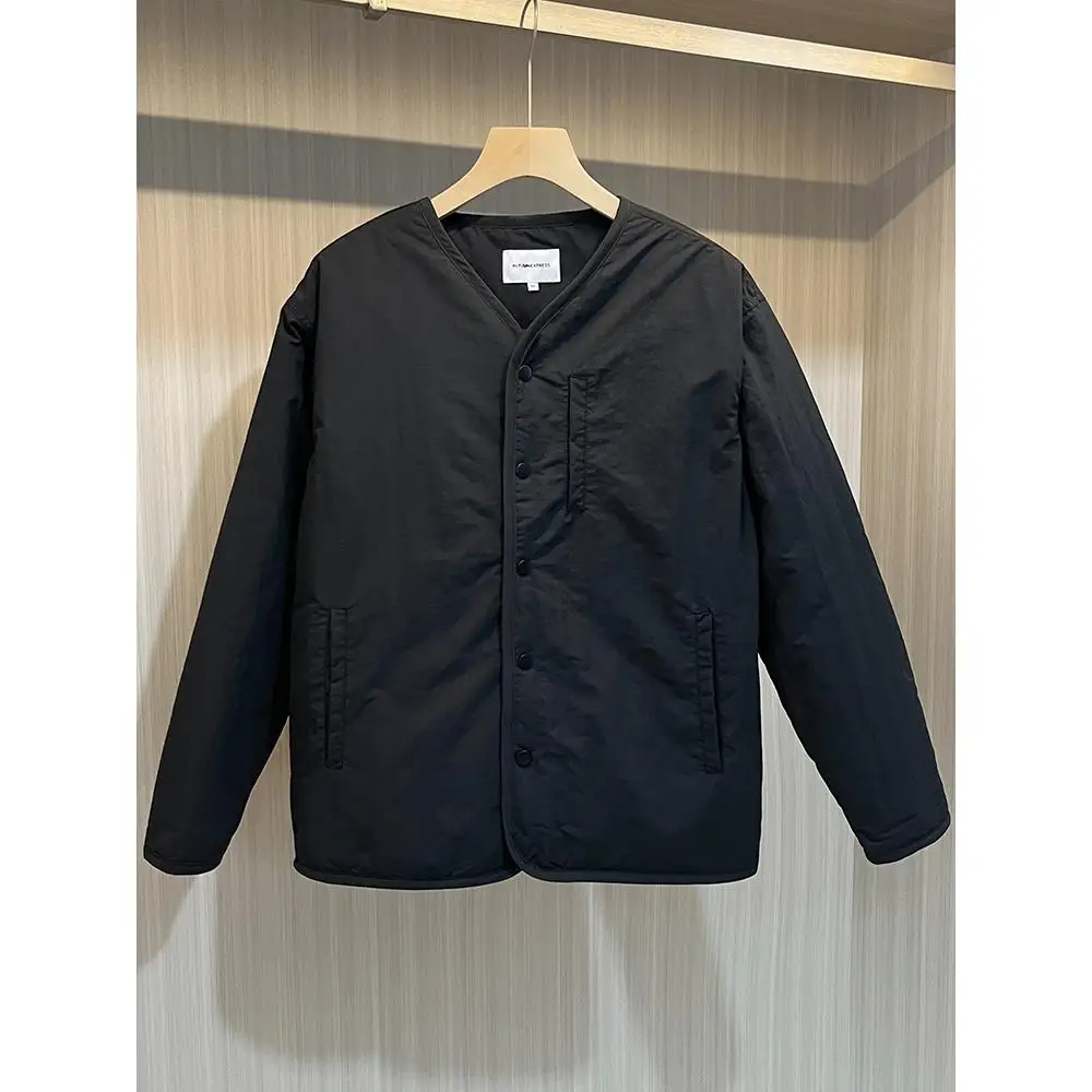 Men's Winter Cotton Jaet Collarl Patchwork Waterproof Loose Filling Layering Versatile Cotton Outerwear for Teens