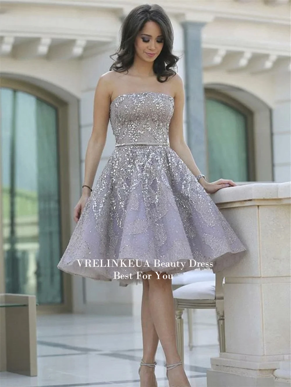 Shinny Short Prom Dresses Off Shoulder Graduation Dress Tight Corset Sweetheart Birthday Party Dress Evening Dress Customized - view 3