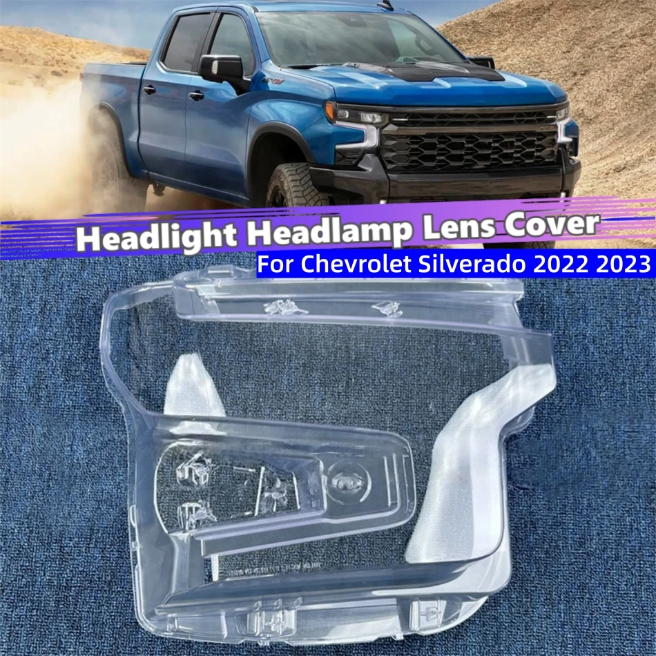 For Chevrolet Silverado 2022 2023 Car Internal Spare Parts Lampshades Lamp Headlamp Car Front Headlight Lens Cover Lights Shell