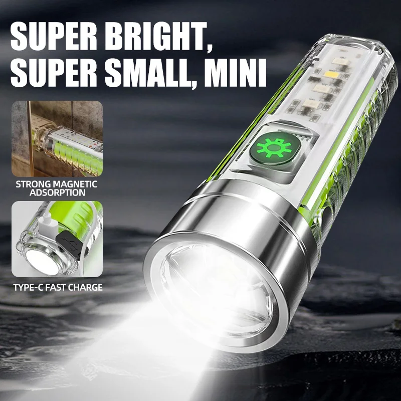 Rechargeable Handheld Flashlights High Lumens 6 Modes LED Brightest Waterproof Flash Light for Emergencies, Camping, Hiking