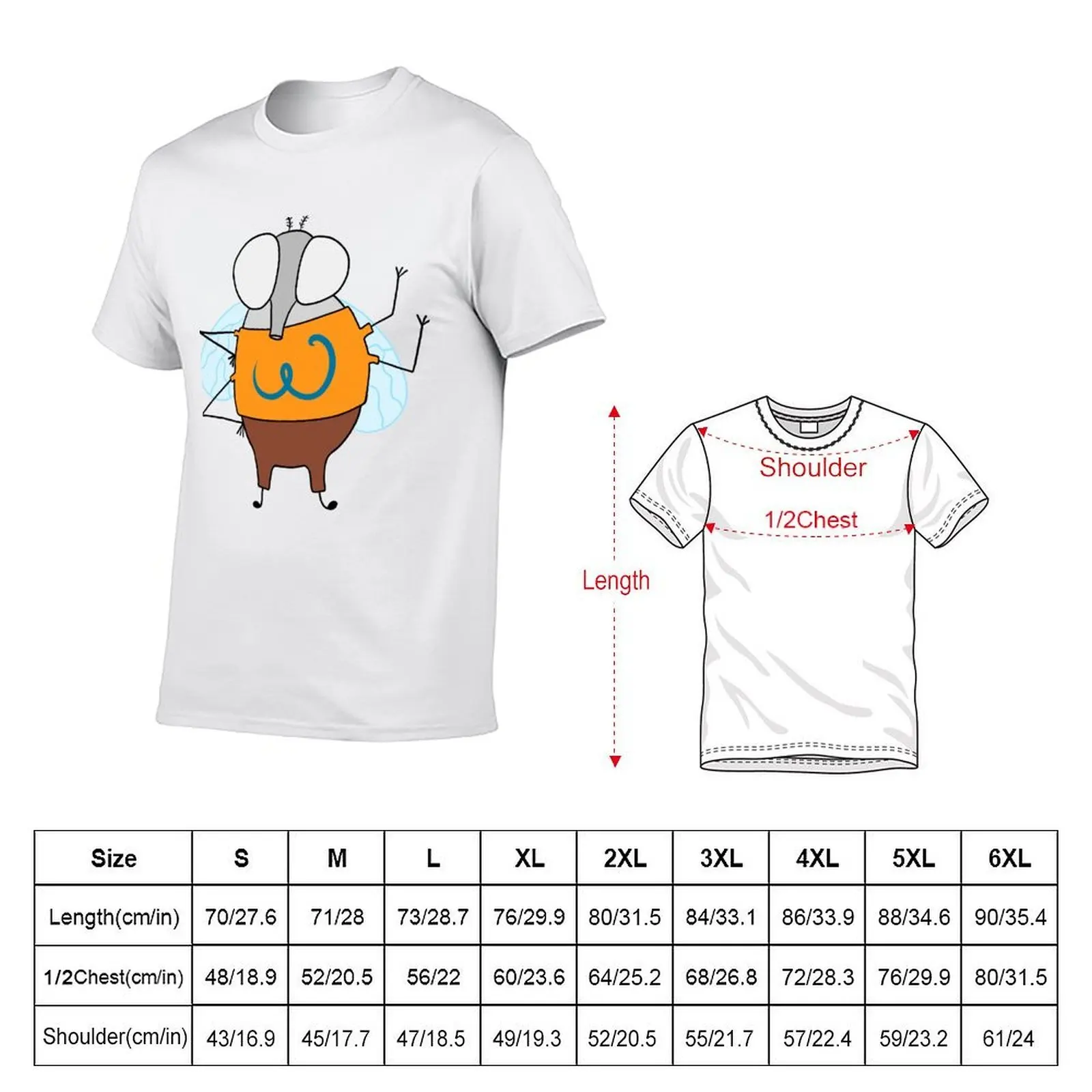 White Drosophila Mutant T-Shirt anime t shirts oversize t shirts for man cotton T-Shirt
