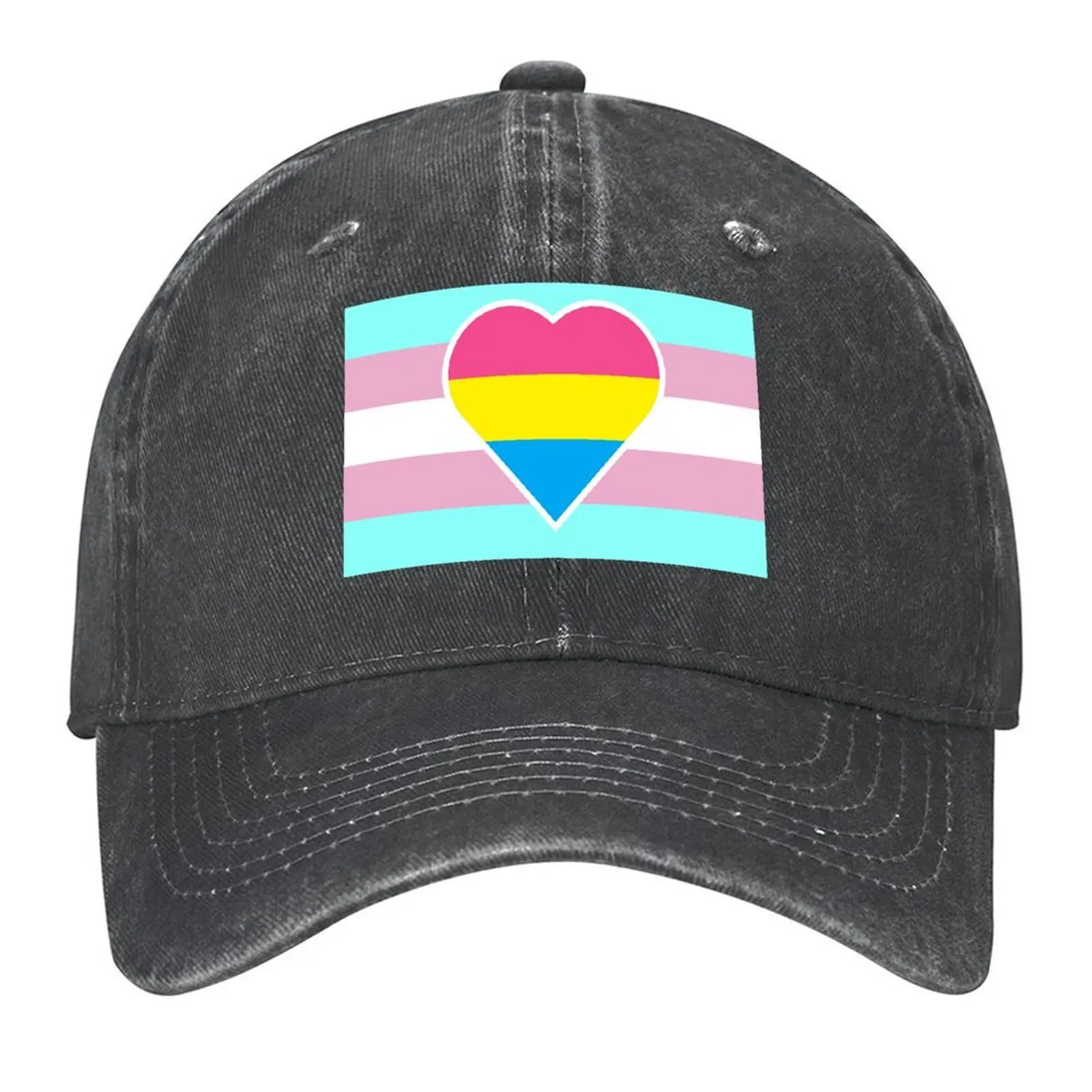 

Transgender Pride Flag with Pansexual/Panromantic Heart Baseball Cap Vintage hats for men sun caps Woman Men's