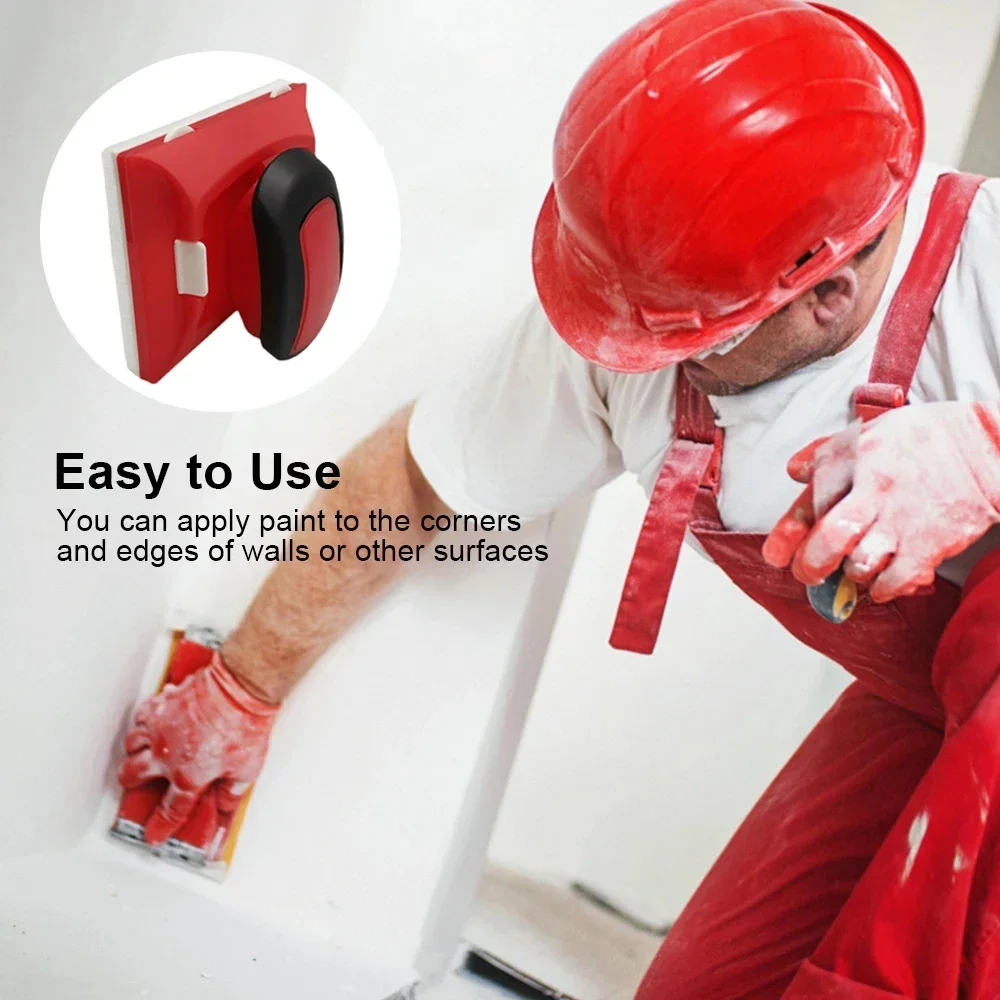 Red Paint Edger Cutting in Home Interior Plastic Wall with Pad Nylon Bristles Edge Painting Corner and Edges Cutting Paint Edger