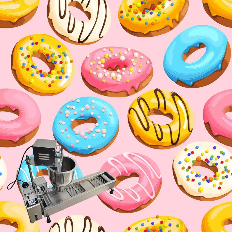 ماكينة صنع الدونات الأوتوماتيكية مع 3 قوالب دونات #1