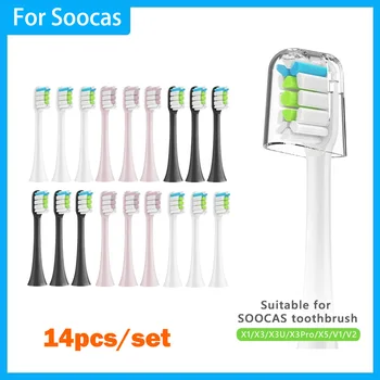 Substituição escova cabeças para SOOCAS, sônico macio vácuo cerdas dente escova, limpeza profunda bicos, DuPont, X3, X3U, X5