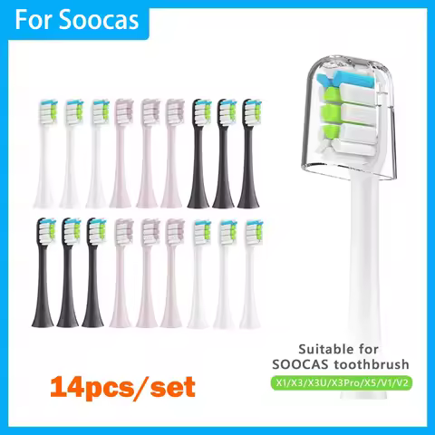 Replacement Brush Heads For SOOCAS X3/X3U/X5 DuPont Deep Cleaning Nozzles Sonic Soft Vacuum Bristle Tooth Brush Heads