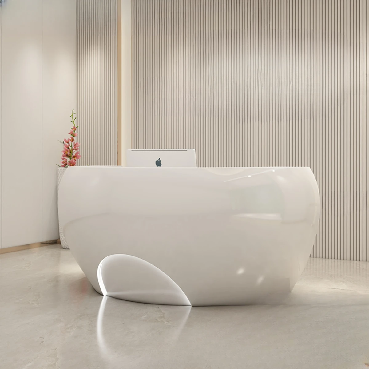 Special-shaped reception desk at the cashier of the front desk beauty salon bar mechanism of baking paint company