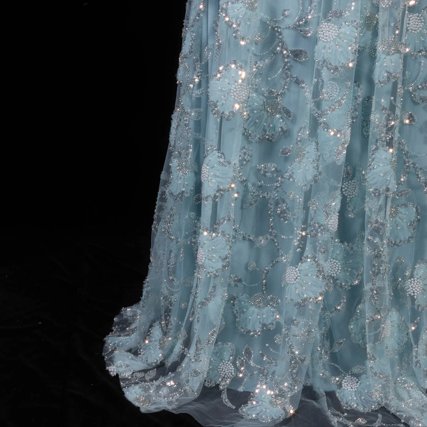 Sharon Said Rosa Elegantes Schulterfreies Abendkleid mit Langen Ärmeln für Damen, Hochzeit, Perlenbesetztes Formelles Ballkleid, SS638 Maßanfertigung – Detail 18
